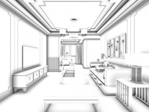 stylish avant-garde living room design 62 3D 모델