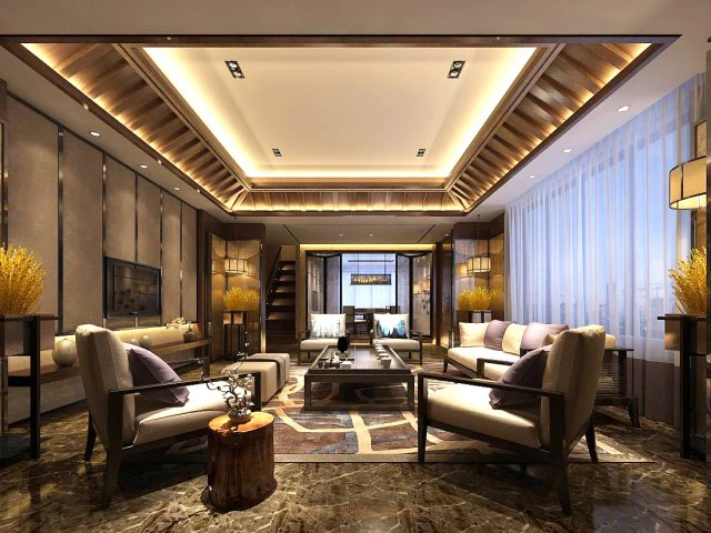 stylish avant-garde living room design 63 3D Model .c4d .max .obj .3ds .fbx .stl .blend 