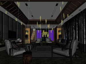 stylish avant-garde living room design 63 3D Model
