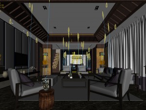 stylish avant-garde living room design 63 3D Model