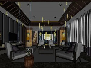 stylish avant-garde living room design 63 3D Model