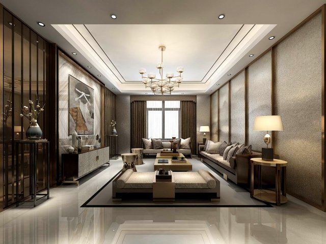 stylish avant-garde living room design 64 3D 模型 .c4d .max .obj .3ds .fbx .stl .blend 