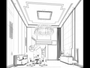 stylish avant-garde living room design 66 3D मॉडल