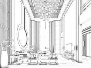 stylish avant-garde living room design 68 3D मॉडल