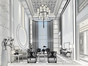 stylish avant-garde living room design 68 3D मॉडल