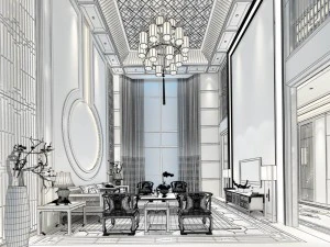 stylish avant-garde living room design 68 3D Model