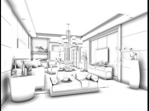 stylish avant-garde living room design 69 3D Model