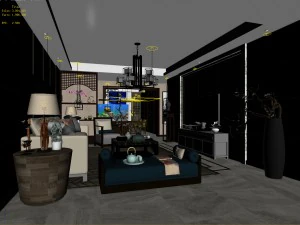 stylish avant-garde living room design 69 3D Model