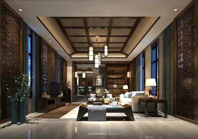 stylish avant-garde living room design 70 Model 3D .c4d .max .obj .3ds .fbx .stl .blend 