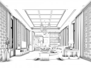 stylish avant-garde living room design 70 Model 3D