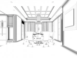 stylish avant-garde living room design 70 3D Model