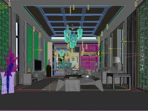 stylish avant-garde living room design 70 3D Model