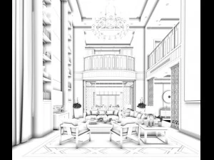 stylish avant-garde living room design 71 3D Model