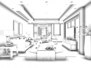 stylish avant-garde living room design 72 3D Model