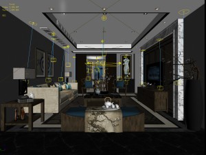 stylish avant-garde living room design 72 3D Model