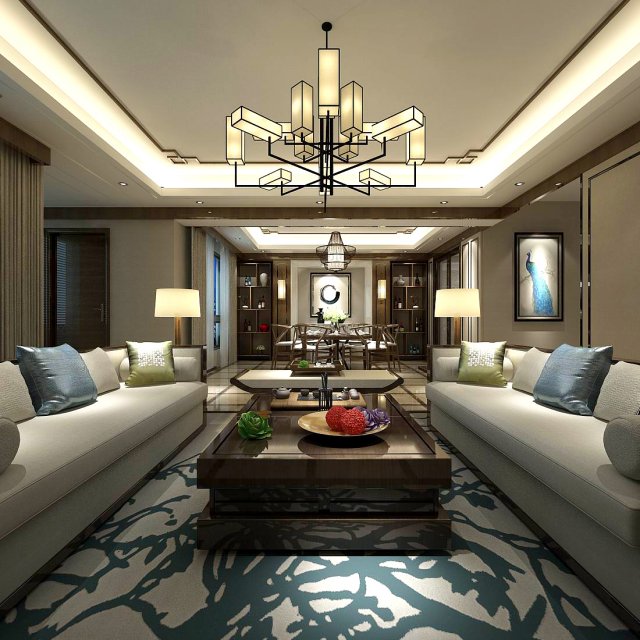 stylish avant-garde living room design 73 3D Модель .c4d .max .obj .3ds .fbx .stl .blend 