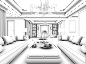 stylish avant-garde living room design 73 3D Model