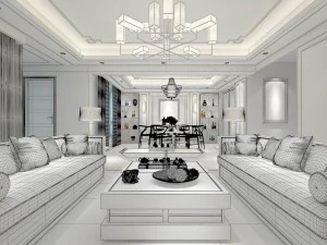 stylish avant-garde living room design 73 3D Model