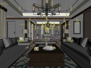stylish avant-garde living room design 73 3D Model