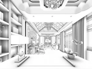 stylish avant-garde living room design 74 3D Model