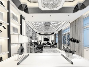stylish avant-garde living room design 74 Model 3D