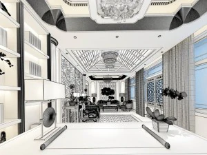 stylish avant-garde living room design 74 3D Model