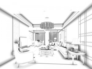 stylish avant-garde living room design 75 3D Model
