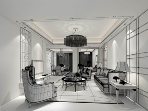 stylish avant-garde living room design 75 3D Model