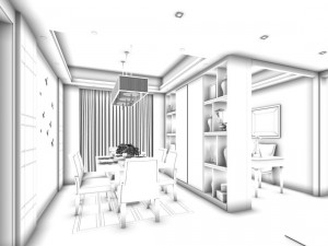 stylish avant-garde living room design 75 3D Model