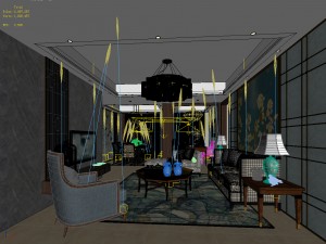 stylish avant-garde living room design 75 3D Model