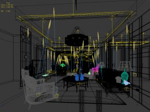 stylish avant-garde living room design 75 3D Model