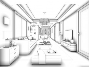 stylish avant-garde living room design 76 3D मॉडल