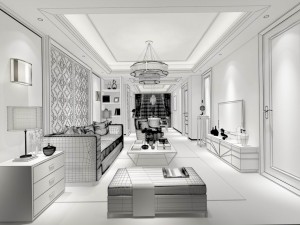 stylish avant-garde living room design 76 3D मॉडल