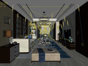stylish avant-garde living room design 76 3D मॉडल