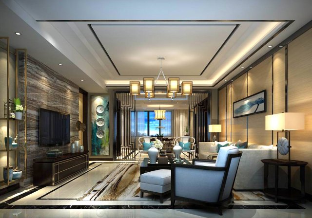 stylish avant-garde living room design 77 Model 3D .c4d .max .obj .3ds .fbx .stl .blend 