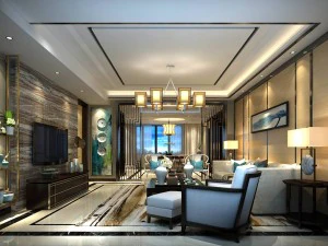 стильный авангардный дизайн гостиной 77 3D Модель