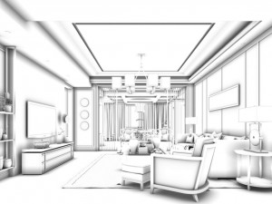 stylish avant-garde living room design 77 Model 3D