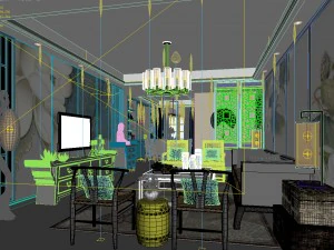 stylish avant-garde living room design 78 3D Model