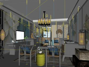 stylish avant-garde living room design 78 3D Model