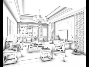 stylish avant-garde living room design 79 3D 模型