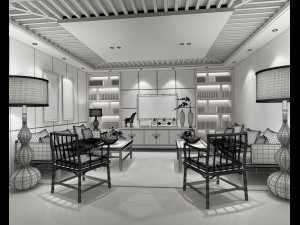 stylish avant-garde living room design 80 3D Model