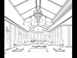stylish avant-garde living room design 81 3D Model