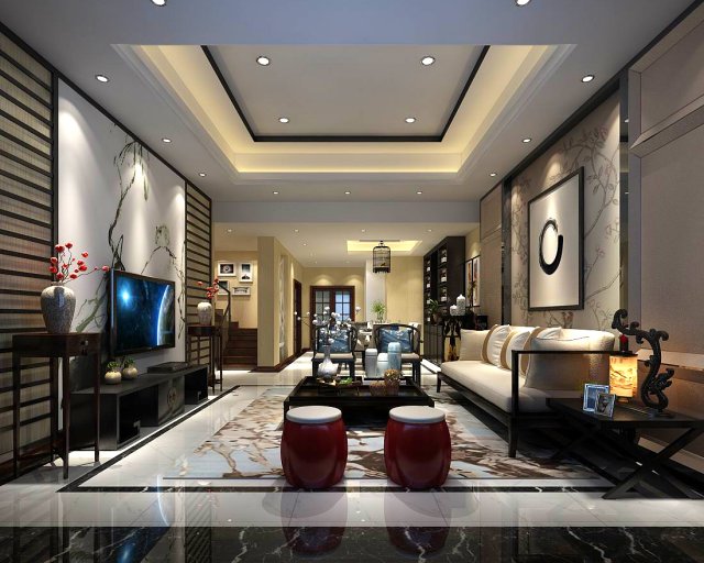 stylish avant-garde living room design 82 3D मॉडल .c4d .max .obj .3ds .fbx .stl .blend 