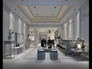 stylish avant-garde living room design 82 3D Model