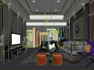 stylish avant-garde living room design 82 3D Model