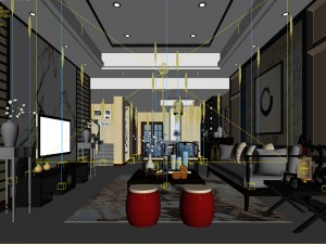 stylish avant-garde living room design 82 3D मॉडल