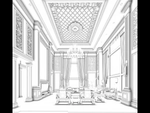 stylish avant-garde living room design 83 3D Model