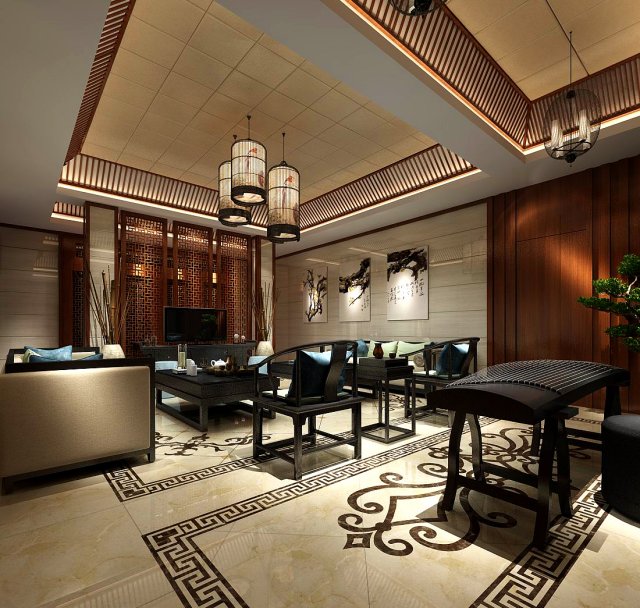 stylish avant-garde living room design 84 3D Модель .c4d .max .obj .3ds .fbx .stl .blend 