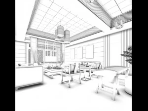 stylish avant-garde living room design 84 3D Model