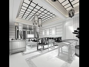 stylish avant-garde living room design 84 3D Model